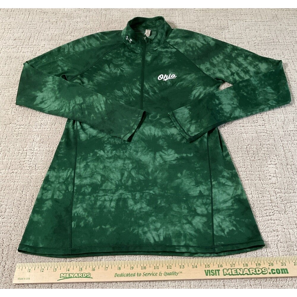 Ohio Green Tie Dye Quarter Zip Pullover Jacket Women’s Size Medium,EUC